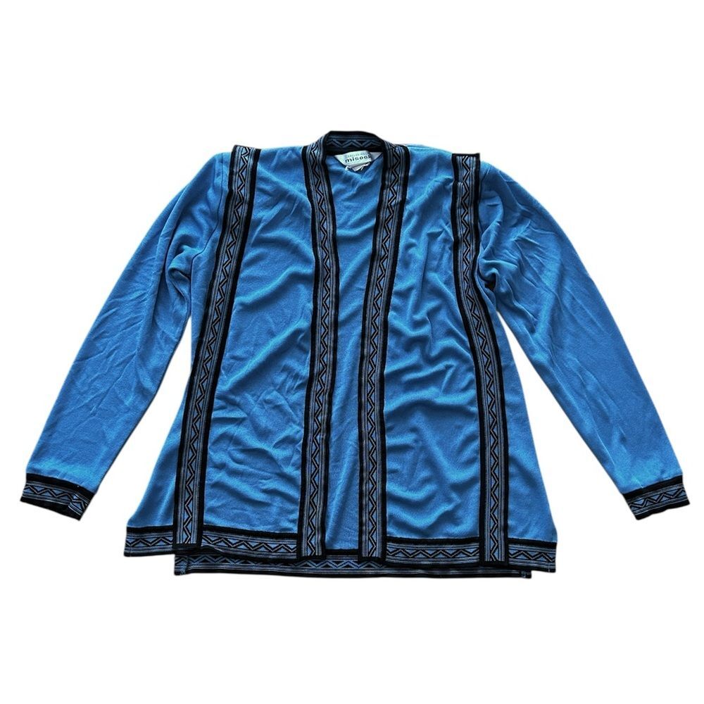 Misook Blue Lightweight Knit Cardigan Sweater Women’s Size Medium Vintage